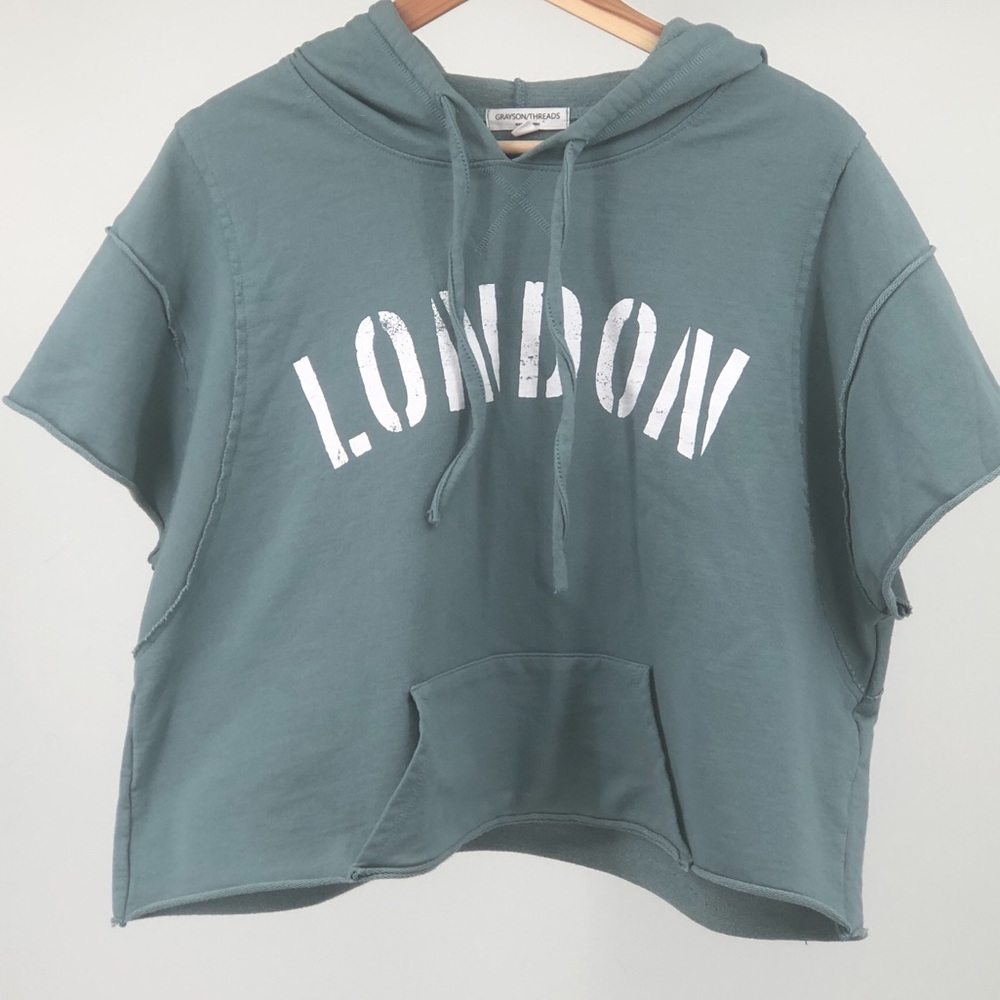 Grayson Threads Short Sleeve Cropped Hoodie  XXL